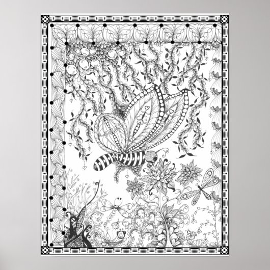 Poster de coloriage "Baisers à papillon de Mme Dee (Devant)