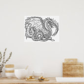 Poster de coloriage de dragon divers 1 (Cuisine)