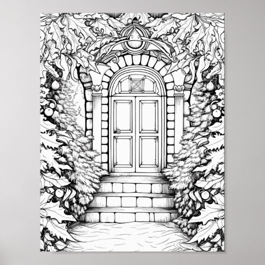 Poster de coloriage de Noël (Devant)