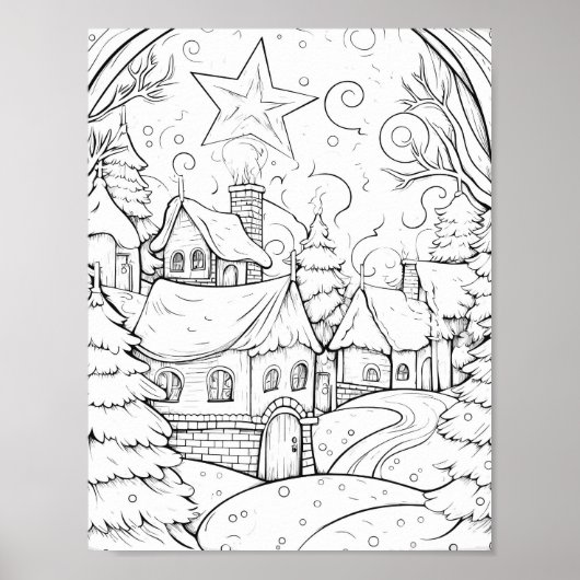 Poster de coloriage de Noël (Devant)
