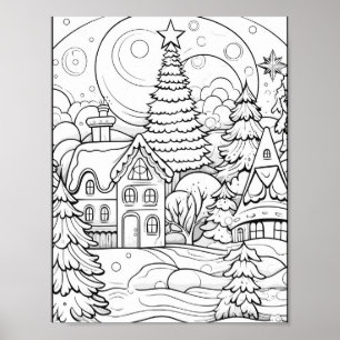 Poster de coloriage de Noël