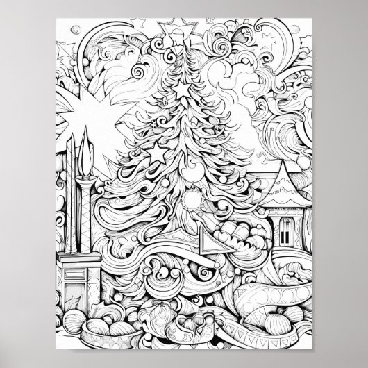 Poster de coloriage de Noël (Devant)