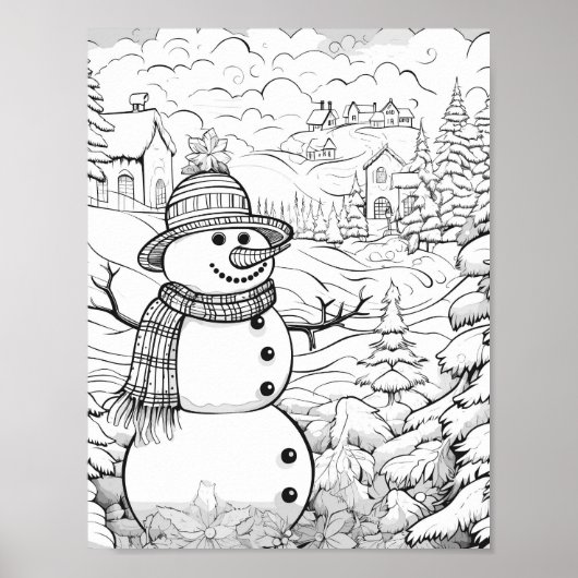 Poster de coloriage de Noël (Devant)