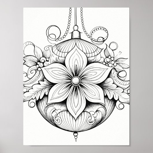 Poster de coloriage de Noël (Devant)