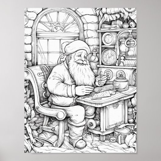 Poster de coloriage de Noël (Devant)