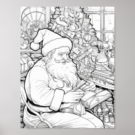 Poster de coloriage de Noël (Devant)