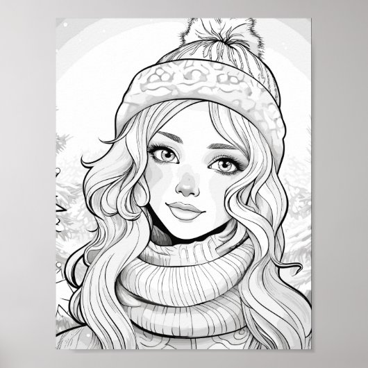 Poster de coloriage de Noël (Devant)