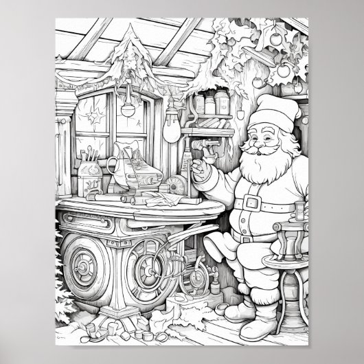 Poster de coloriage de Noël (Devant)