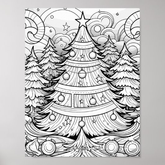 Poster de coloriage de Noël (Devant)