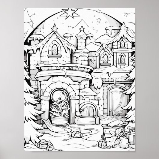 Poster de coloriage de Noël (Devant)
