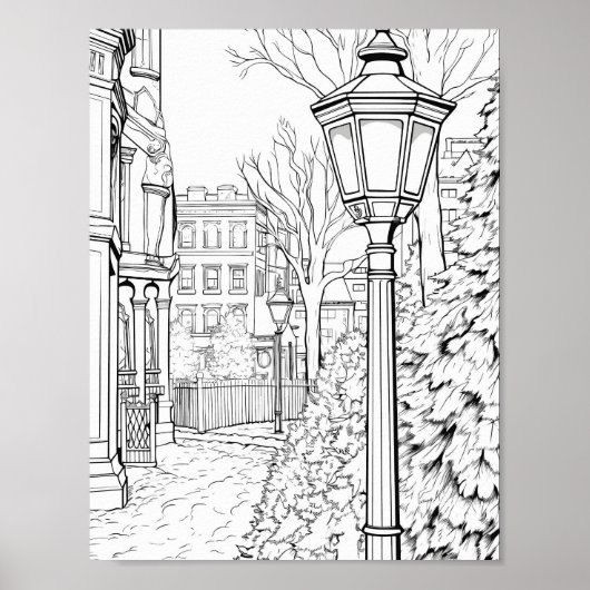 Poster de coloriage de Noël (Devant)