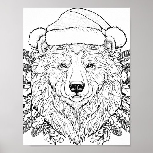Poster de coloriage de Noël (Devant)