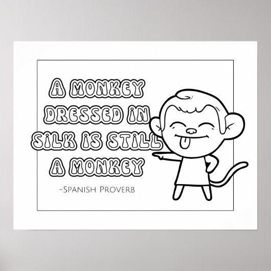 Poster de coloriage du proverbe espagnol (Devant)