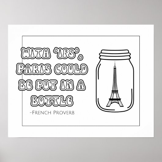 Poster de coloriage du proverbe français (Devant)