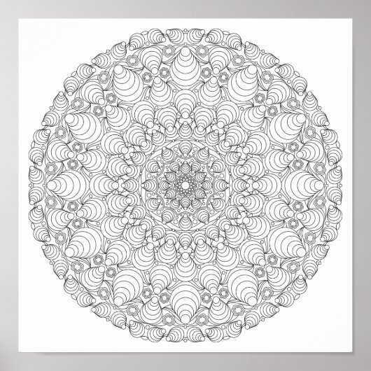 Poster de coloriage - Illusion Optique Mandala (Devant)