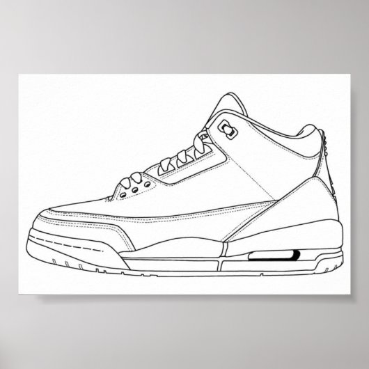 Poster de coloriage Jordan 3 (Devant)