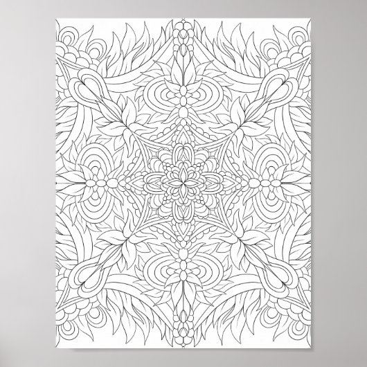 Poster de coloriage Mandala (Devant)