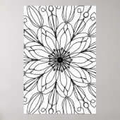 Poster de coloriage, Mandala (Devant)