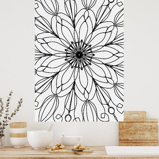 Poster de coloriage, Mandala (Cuisine)