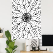 Poster de coloriage, Mandala (Bureau à domicile)