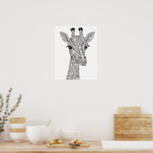 Poster de coloriage Mandala Giraffe pour adultes (Cuisine)