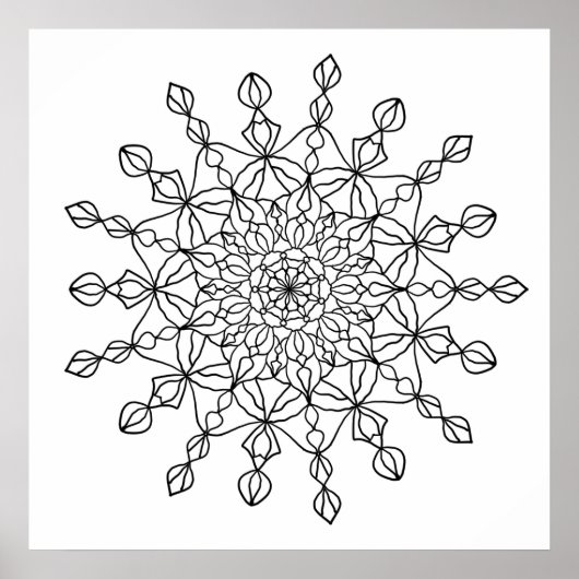 Poster de coloriage Mandala Star (Devant)