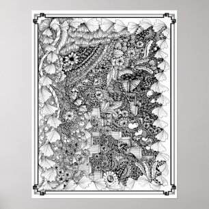 Poster de coloriage "Marches de l'art"