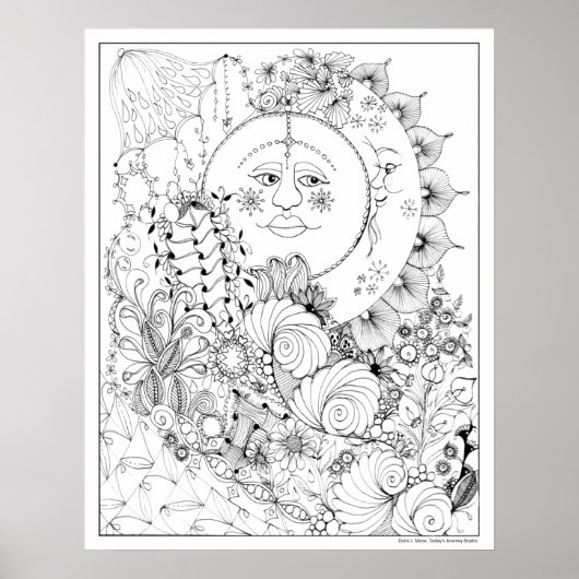 Poster de coloriage pour adultes "Man in the Moon  (Devant)