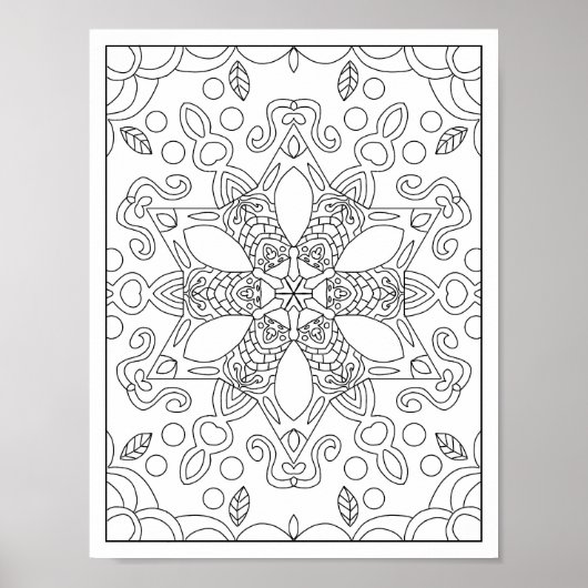 Poster de coloriage pour adultes Mandala (Devant)