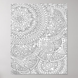 Poster de coloriage pour adultes Mandala