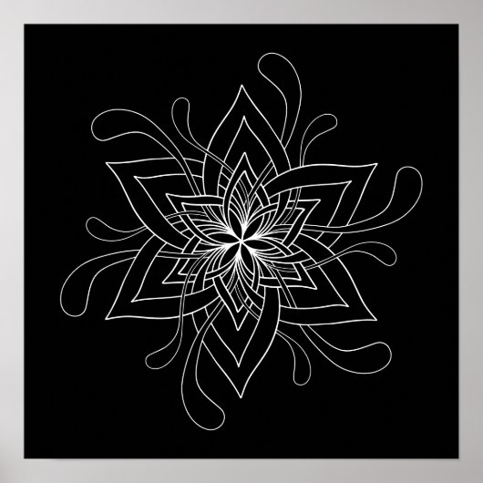 Poster de coloriage pour adultes Mandala, Arrière  (Devant)