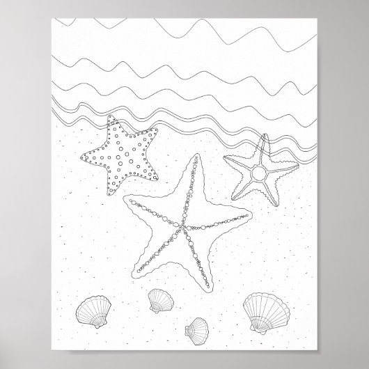 Poster de coloriage pour adultes Starfish (Devant)