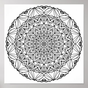 Poster de coloriage - Sunstar Mandala