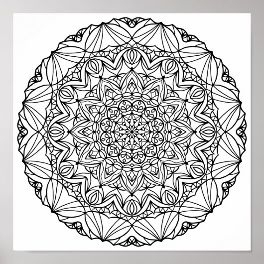 Poster de coloriage - Sunstar Mandala (Devant)