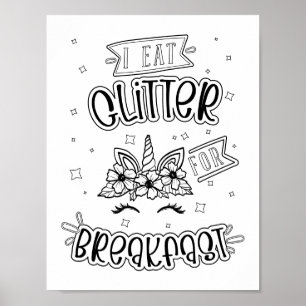 Poster de coloriage Unicorn drôle