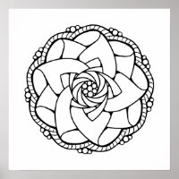 Poster de coloriage unique Mandala pour adultes
