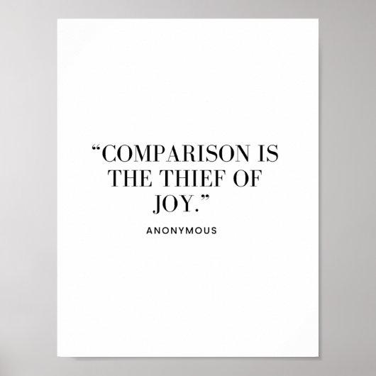 Poster de Comparaison Is The Thief of Joy (Devant)