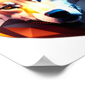 Poster de conception de la face de loup en faible  (Coin)