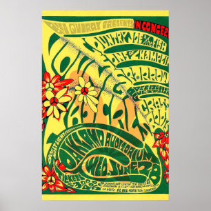 Poster de concert rock des années 1970