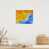 Poster de connexion au crayon d'aquarelle Sun Moon (Cuisine)