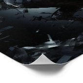 Poster de coq dynamique et frappant Solid Black Ga (Coin)