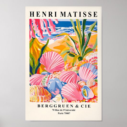 Poster De Coquillages, Décor De Plage, Art Côtier  (Devant)