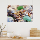 Poster de coquillages, Starfish & Beach Glass (Cuisine)