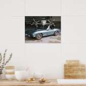 Poster de Corvette Blue Chevrolet (Cuisine)