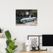 Poster de Corvette Blue Chevrolet (Bureau à domicile)