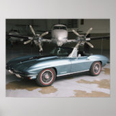 Poster de Corvette Blue Chevrolet (Devant)