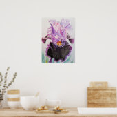 Poster de couleur d'eau violet Iris Art Floral Fle (Cuisine)