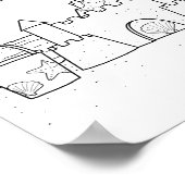 Poster de couleur pour adultes de Sandcastle (Coin)