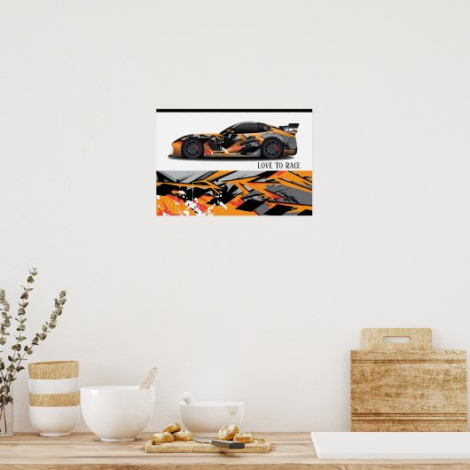 Poster de course automobile (Cuisine)