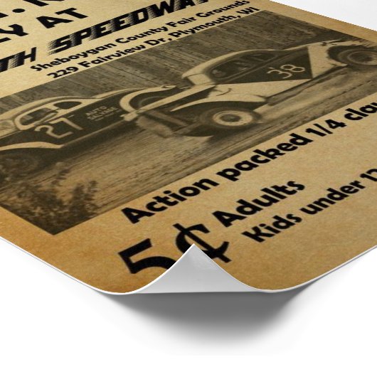 Poster de course automobile stock vintage (Coin)